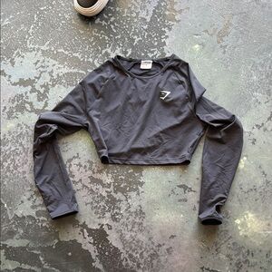 Gymshark Gray Crop T-Shirt with Short Sleeves